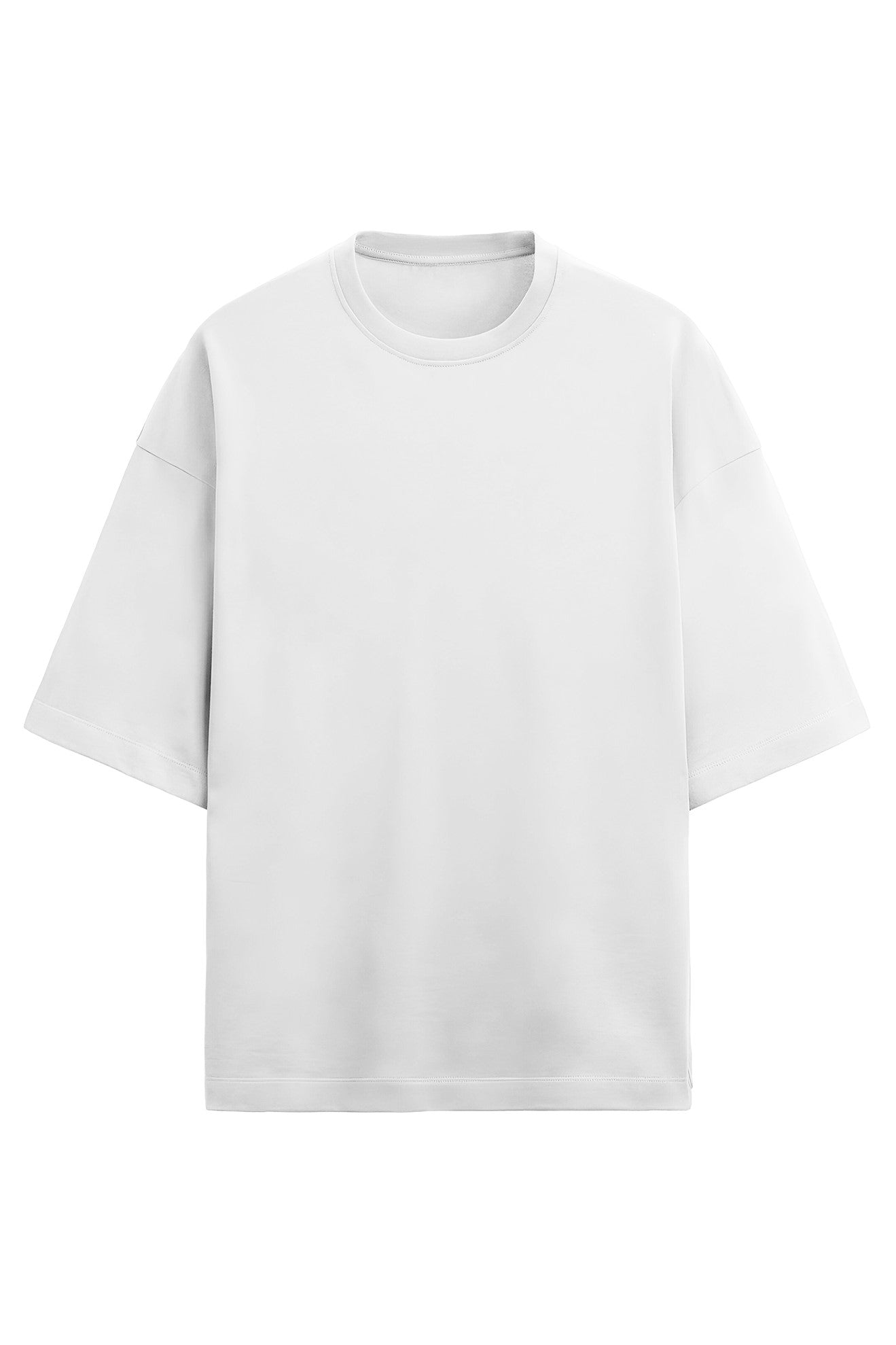 Unisex Solid French Terry Oversized T-shirts WHITE