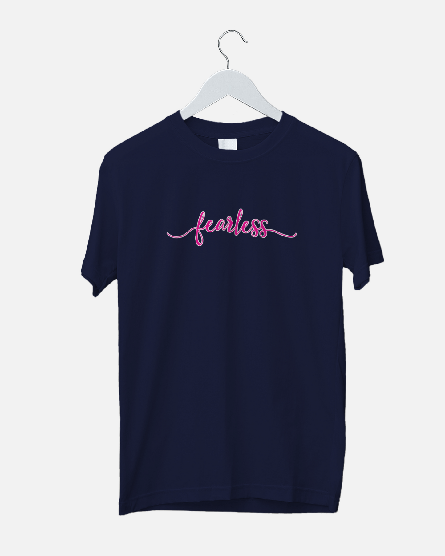 Women's Round Neck Fearless Print T-shirt
