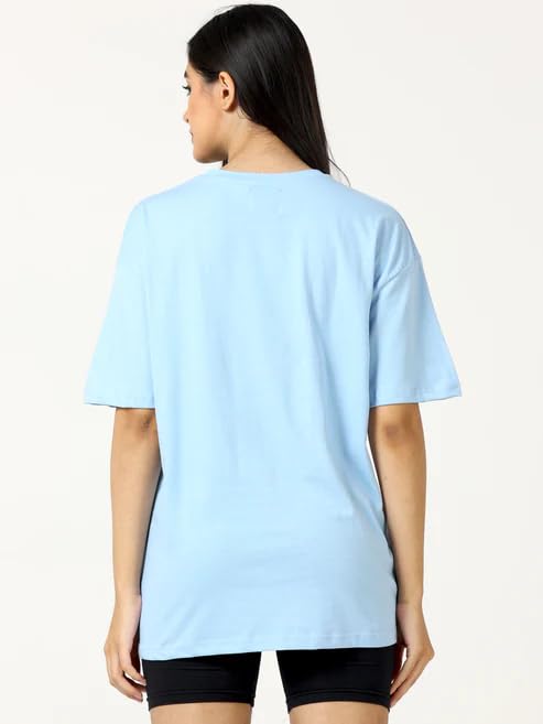 Unisex Solid French Terry Oversized T-shirts BABY BLUE
