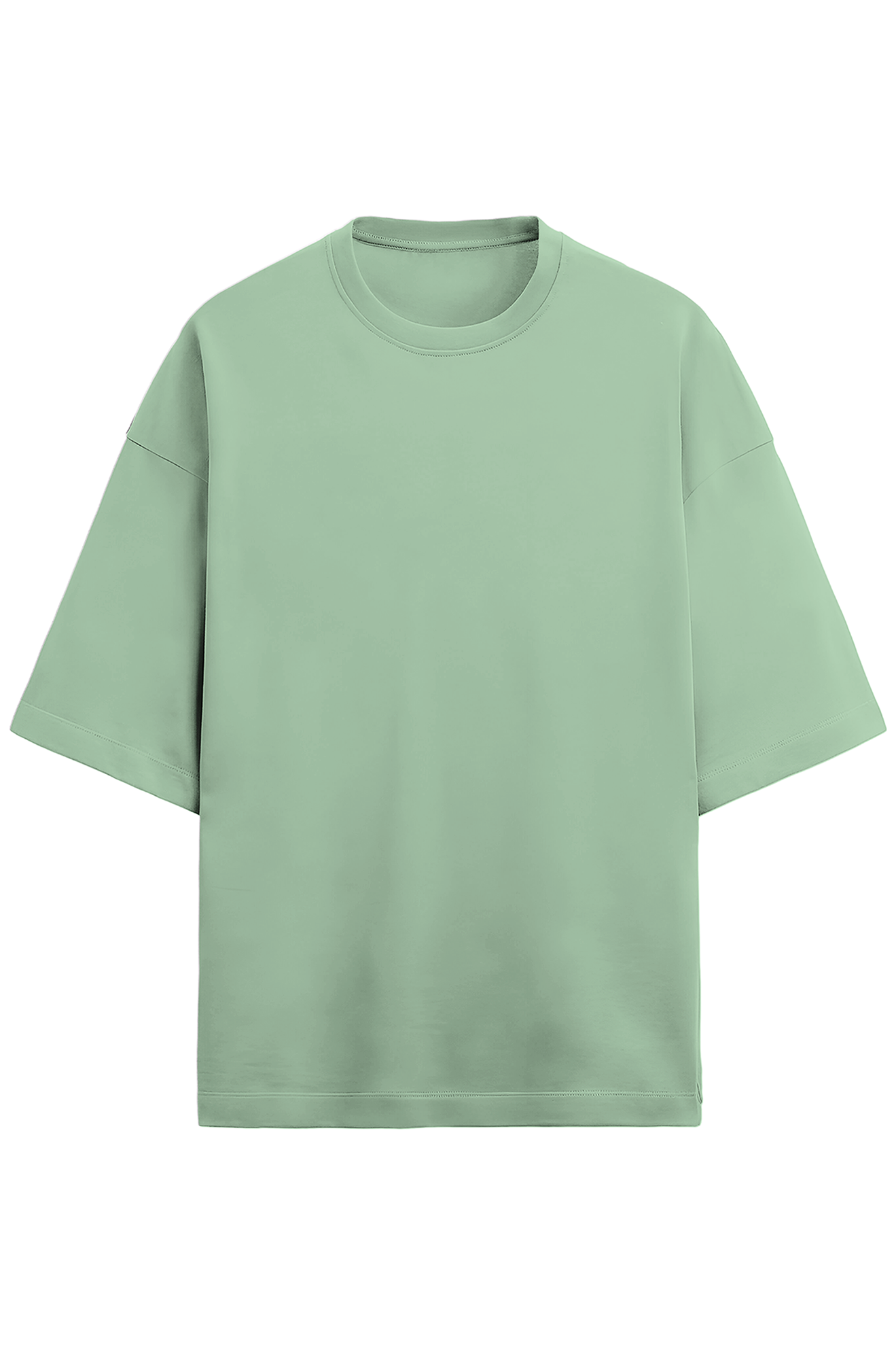 Unisex Solid French Terry Oversized T-shirts JADE GREEN