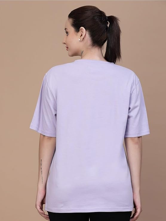 Unisex Solid French Terry Oversized T-shirts LAVENDER