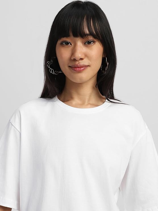 Unisex Solid French Terry Oversized T-shirts WHITE