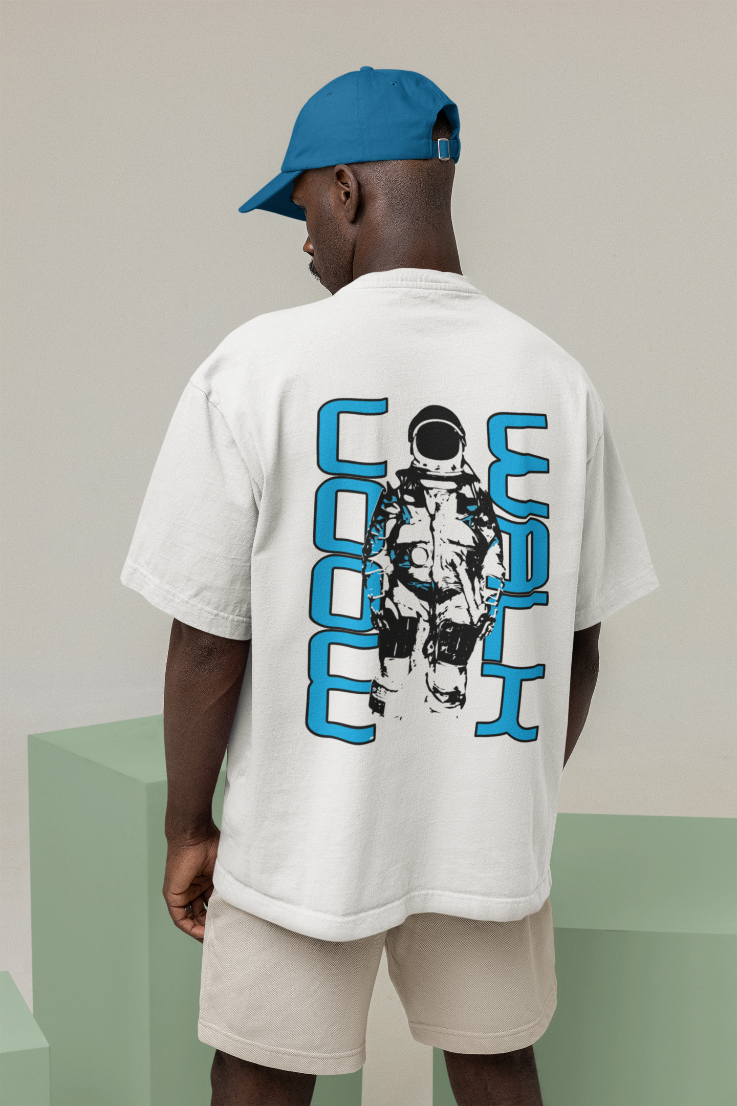 Moon Walk Men's Oversized Round Neck T-shirt