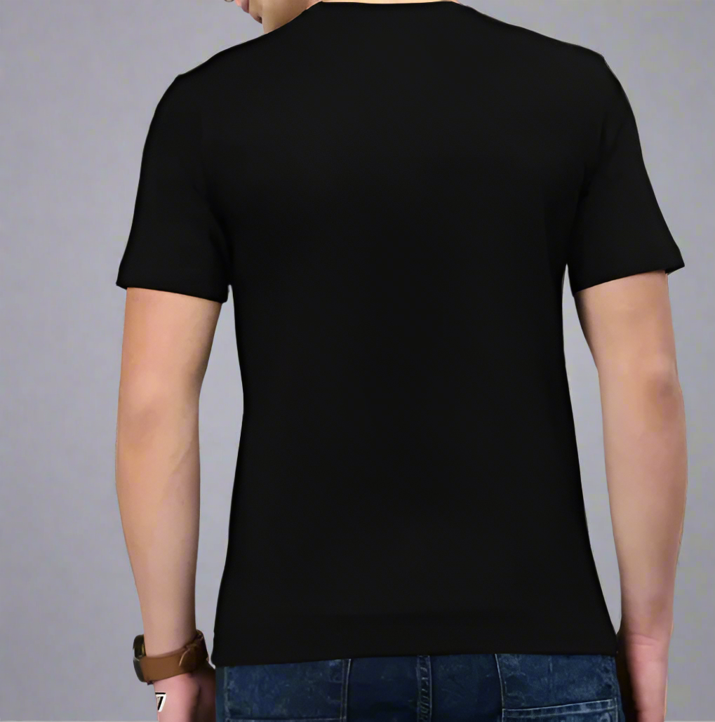 Round neck t shirts for men Black colour