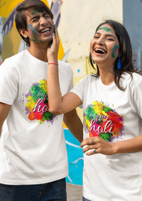 Unisex Round Neck "Colour Blast" Print T-shirt