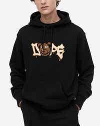 Trendy Men's DOPE Printed Hooded Sweatshirt Black