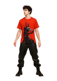 Doberman Art Unisex Round Neck Classic Fit T-Shirt