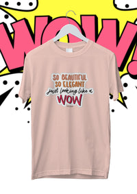Looking like a Wow Women's Half Sleeve T-Shirt - Peach