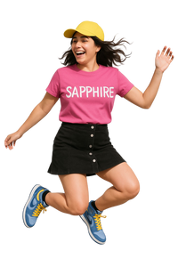 Sapphire T-shirt for Men & Women Black Pink