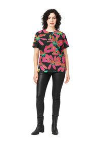 Florescent Florals Unisex Round Neck Classic Fit T-Shirt