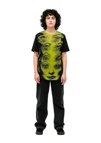Glitch Art Face Unisex Round Neck Classic Fit T-Shirt