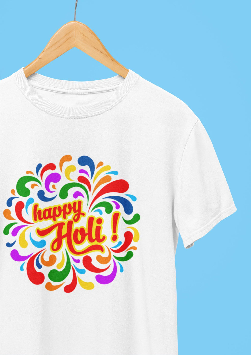Unisex Round Neck "Holi Motifs" Print T-shirt