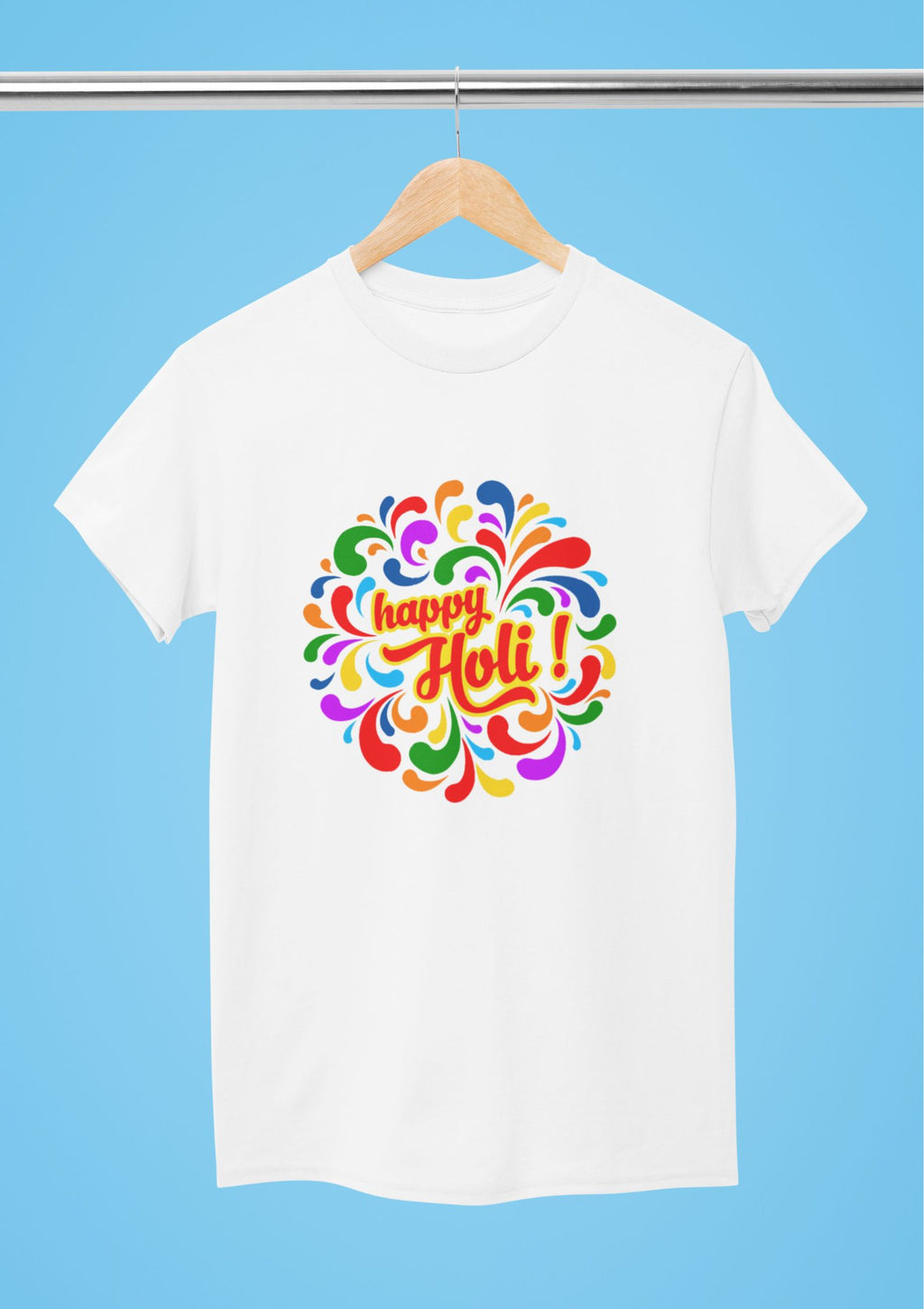 Unisex Round Neck "Holi Motifs" Print T-shirt