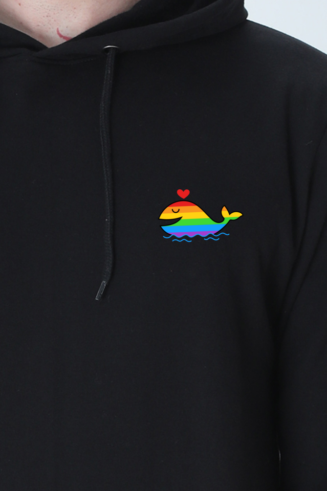 Pride Human Hooded Sweatshirt with Pocket Whale