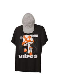 Good Vibes Round Neck Classic Fit T-Shirt Unisex Black