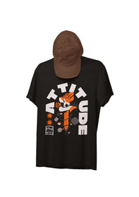 Attitude Round Neck Classic Fit T-Shirt Unisex Black