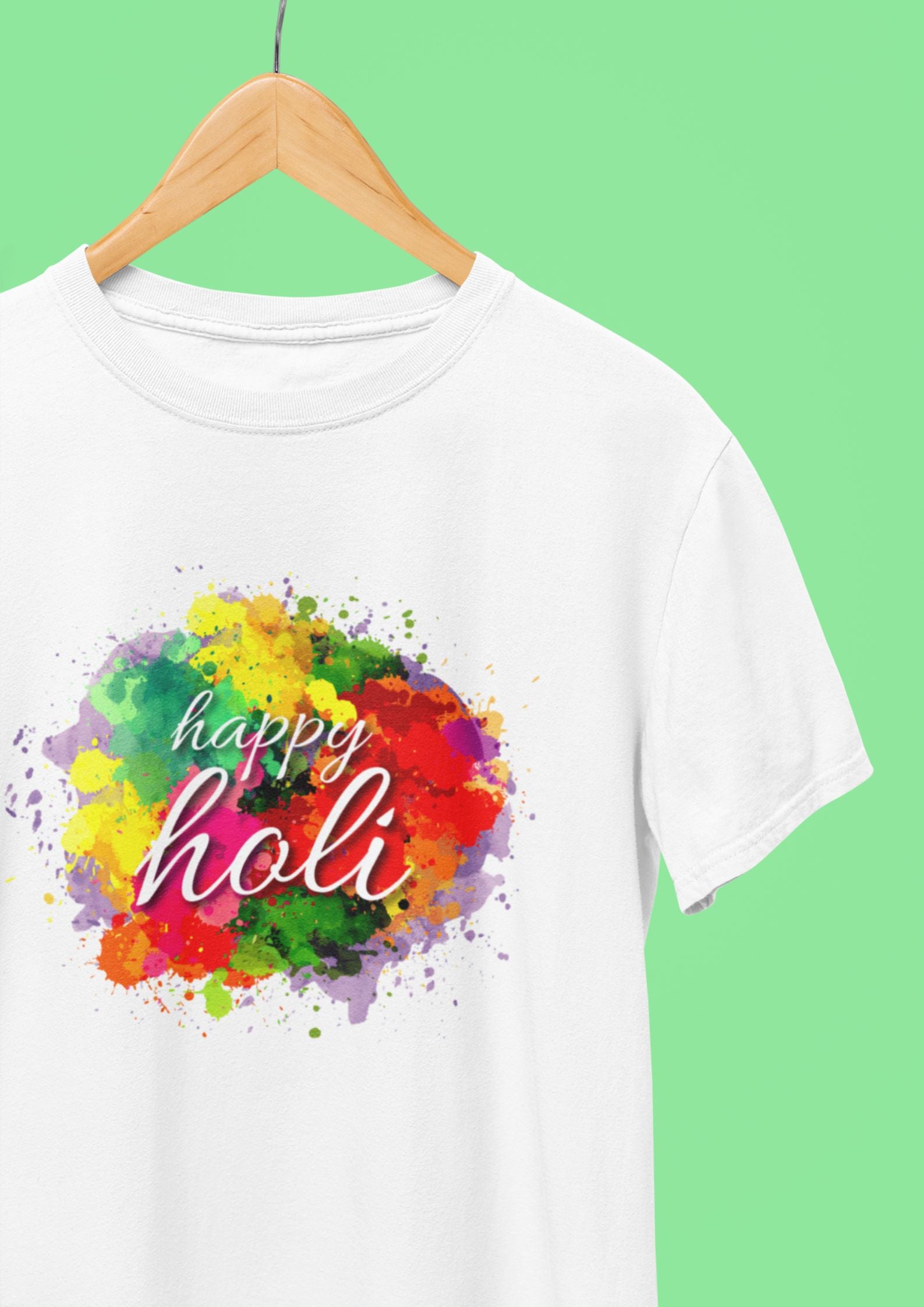 Unisex Round Neck "Colour Blast" Print T-shirt