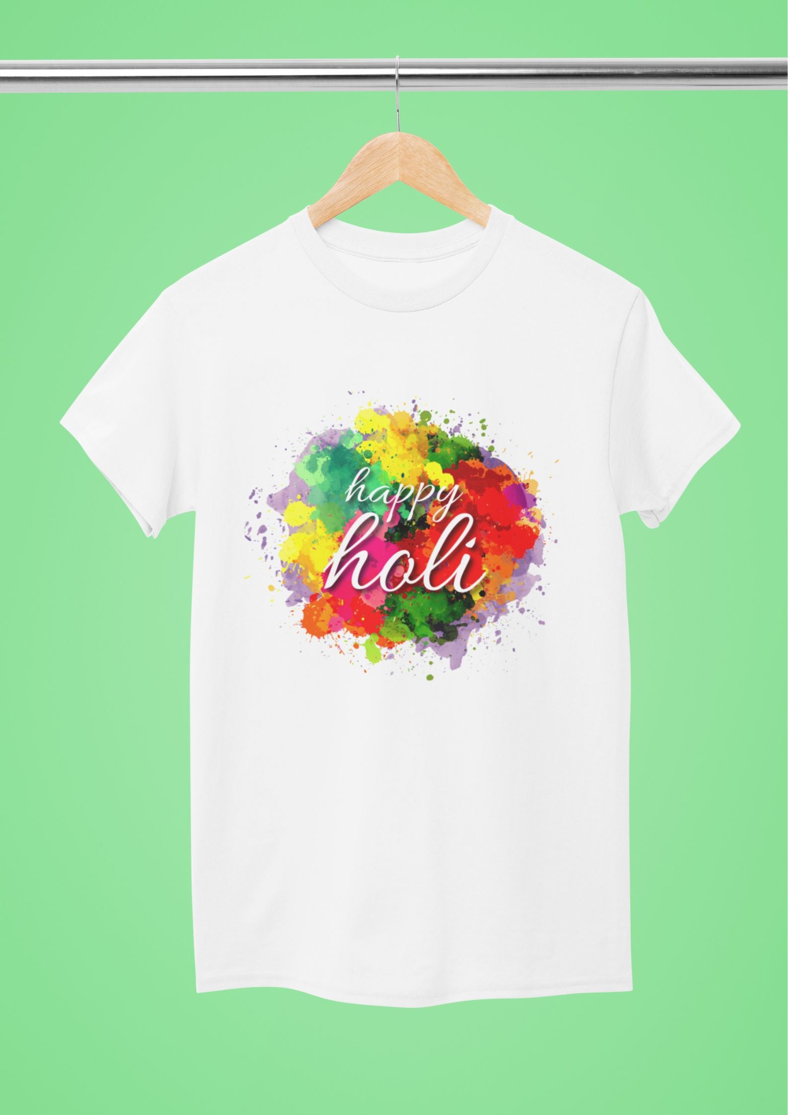 Unisex Round Neck "Colour Blast" Print T-shirt