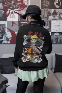Women's Thick Comfy NARUTO Black Sweatshirt for Winter