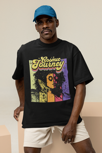 Men's Oversized "Cosmic Journey" Print T-shirt