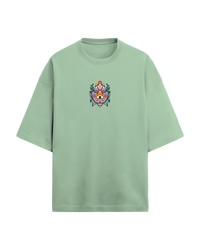 Unisex Hamsa Symbol French Terry Oversized Fit Jade Green T-shirt