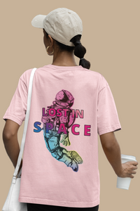 Women's Oversized "Lost In Space" Print T-shirt