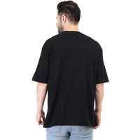 Unisex Solid French Terry Oversized T-shirts BLACK