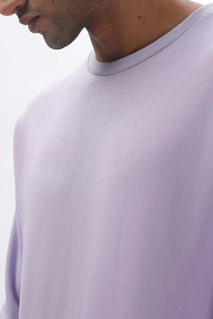 Unisex Solid French Terry Oversized T-shirts LAVENDER