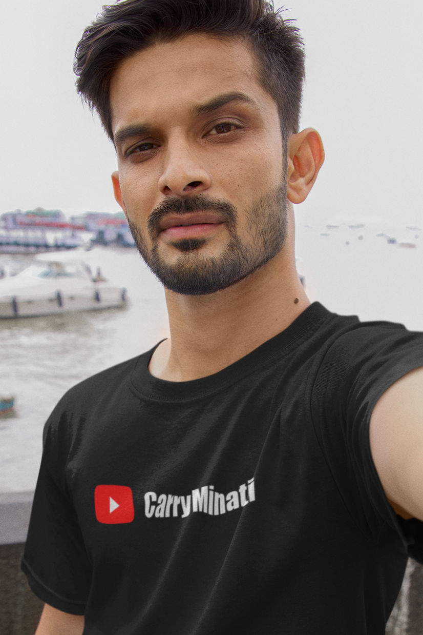 Your Youtube T-shirt with Your Channel Name - Round Neck Half Sleeve - Cotton