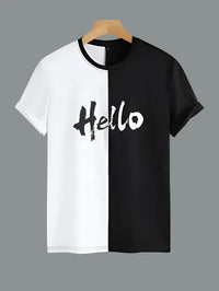 'Hello' Men's Printed Round Neck Standard T-shirt