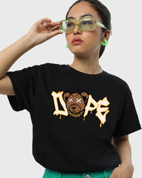 Women's DOPE Half Sleeve Black T-shirt