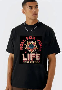 Graceful Men's Printed Round Neck Cotton T-shirt