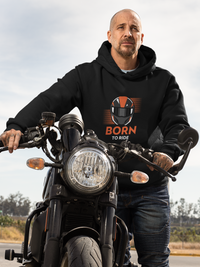 Born to Ride Biker Hoodie Sweatshirt - Black