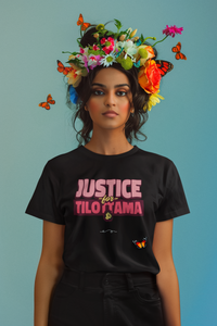 Pink Justice for Tilottama Justice Round Neck T-shirt
