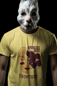 Justice for Tilottama Bengali Round Neck T-shirt- Yellow