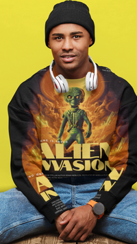 Men's Sweatshirt Full Print - Alien Invasion