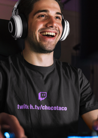 Your Gamer T-shirt with Your Twitch Channel Name - Round Neck Half Sleeve - Cotton