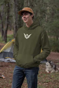ARMY Olive Green Thick Winter Hooded Sweatshirt for Men
