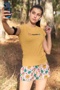 Women's Cute Emoji Printed Shorts - Pineapple & Watermelon Ice Cream