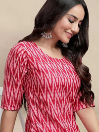 Red Zigzag Kurta For Women