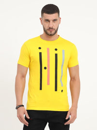 Cotton Printed Half Sleeves Round Neck Mens T-Shirt